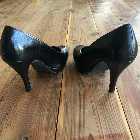 Unlisted Black Patent Leather Platform Heels - Picture 4 of 8